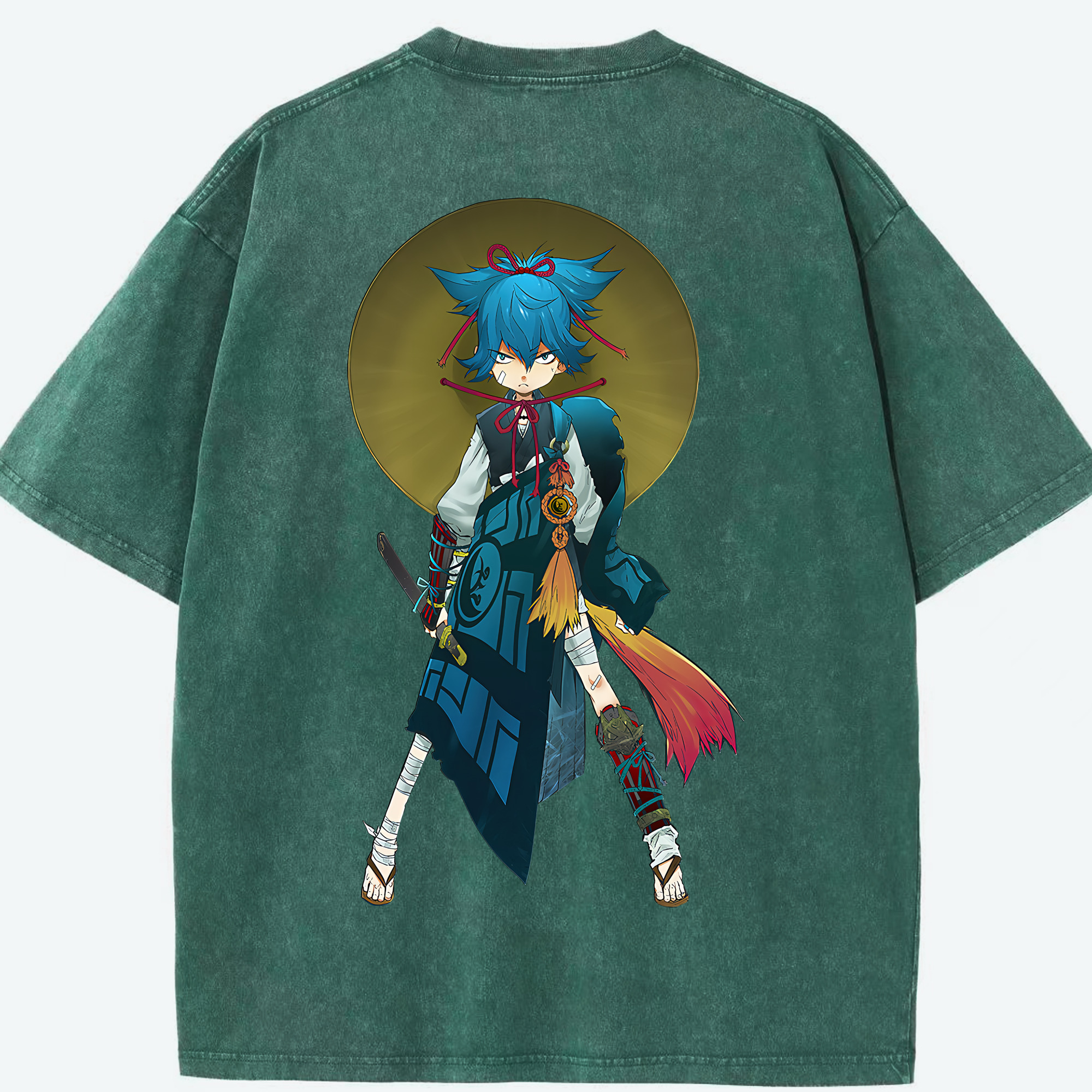 （画像用） 刀剣乱舞 Touken Ranbu 綿100% ヴィンテージ風 半袖Tシャツ（背面プリント）